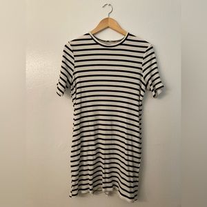 Reformation Jeans | Knit T-shirt Dress | White & Navy Stripes | Size Medium